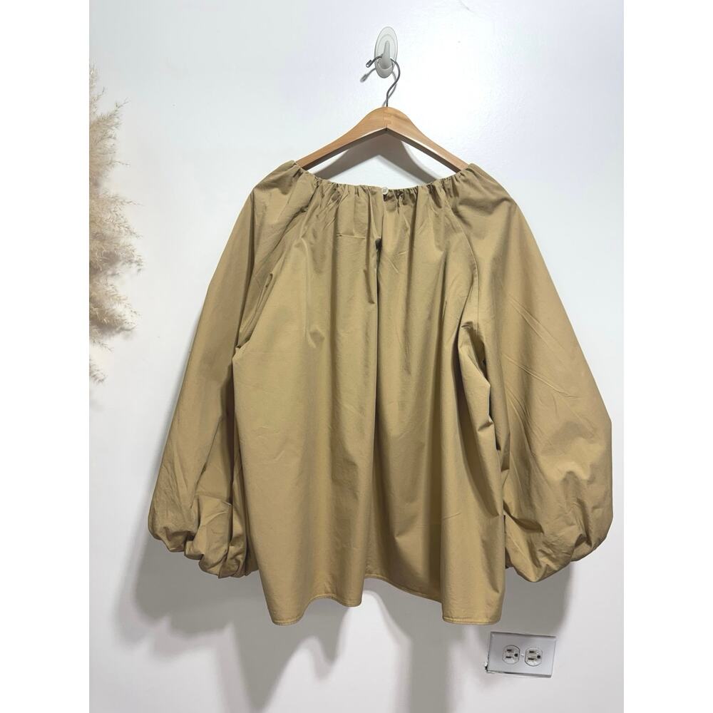 MARE MARE x Anthropologie Long Balloon Sleeve Crew-neck Blouse Size XL In Beige - Picture 6 of 11